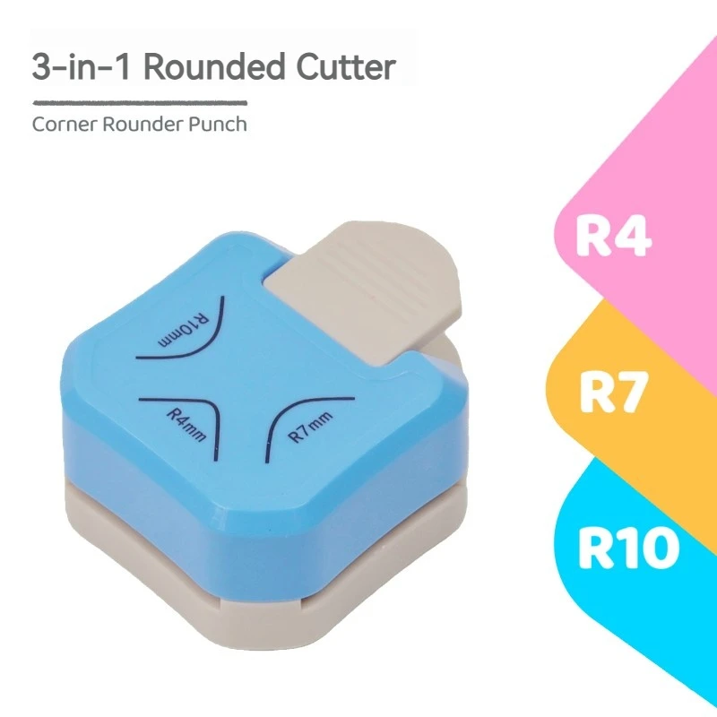Multi-Functional Corner Rounder 3 Size R4 R7 R10mm, Corner Cutter Tool for Cards Scrapbooking Wrapping Paper