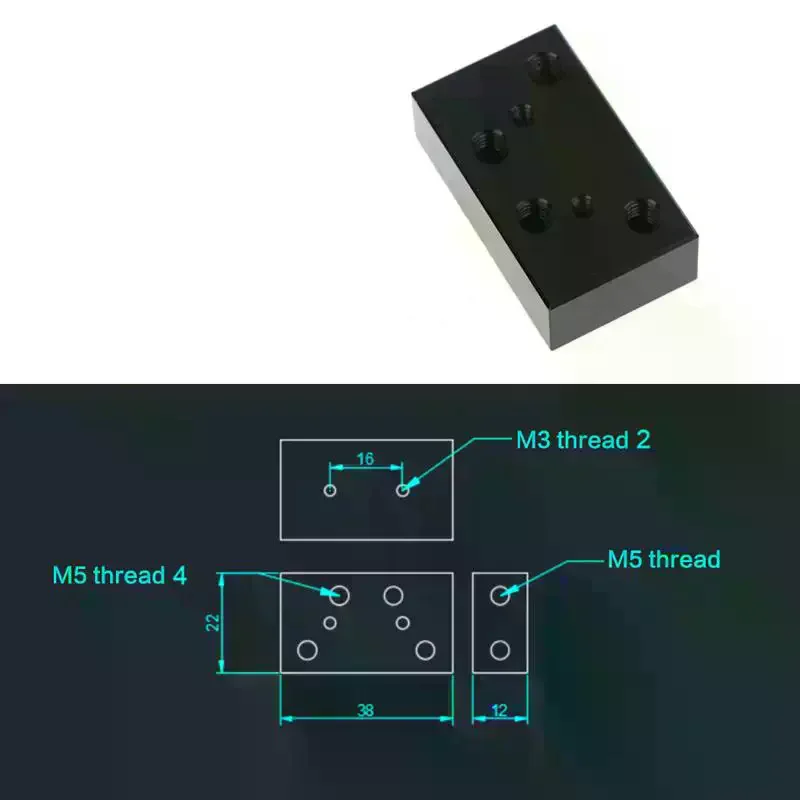 RC Hydraulic Model Big Arm Sub-oil Circuit Block Two-way Three-way Valve Block 1/12 Excavator Model Accessories Loose Parts
