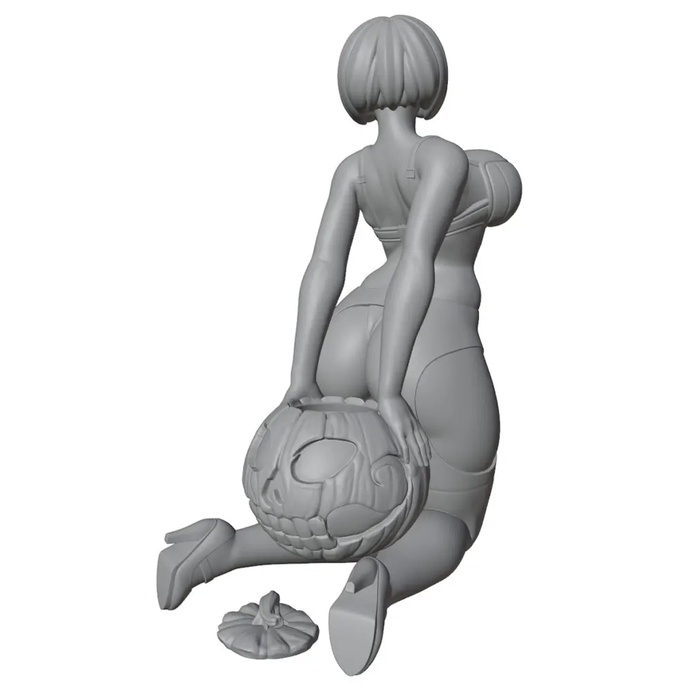 1/24 scale resin model kit for a young girl, featuring a girl and a pumpkin, 3D printed model doll, DIY doll model, not colored