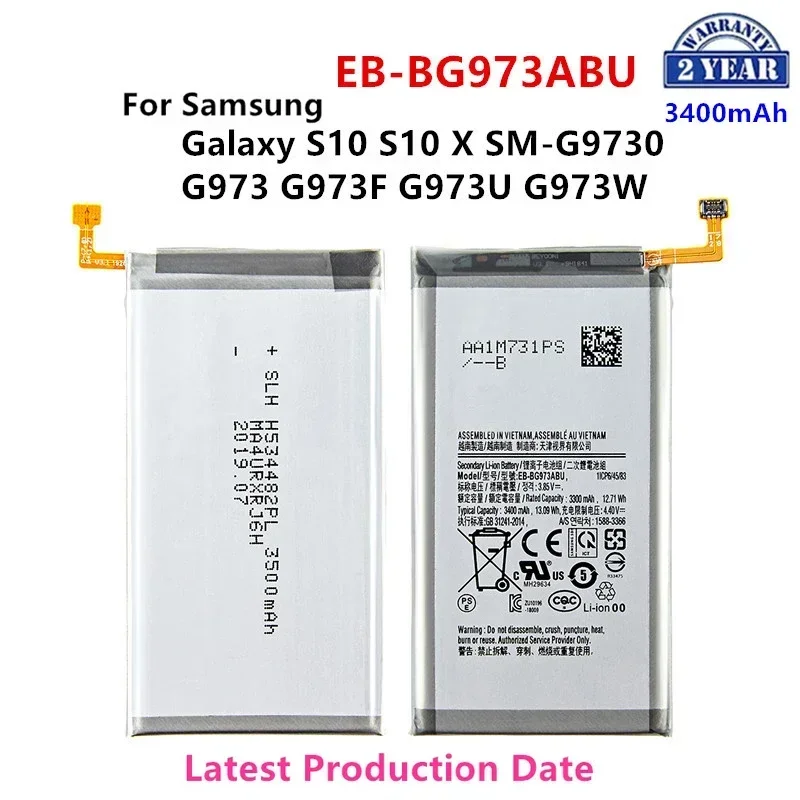 Brand New EB-BG973ABU 3400mAh Battery For Samsung Galaxy S10 S10 X SM-G9730 SM-G973 G973F G973U G973W Mobile Phone +Tools