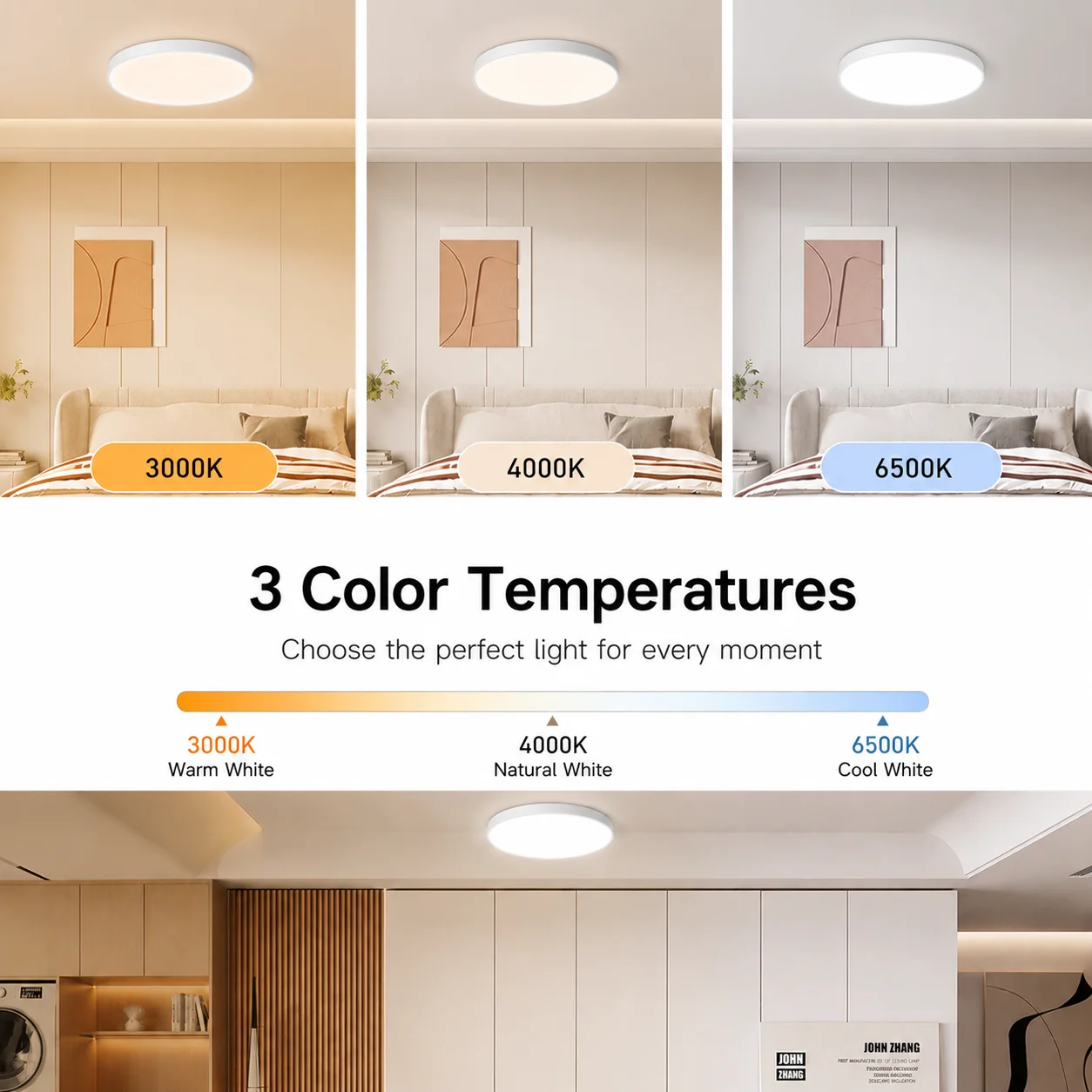 Modern Led Ceiling Lamp Led Ceiling Light Fixtures 18W/30W/40W/50W 220V 3 Colors Changeable Led Lights Room Living Room Lights