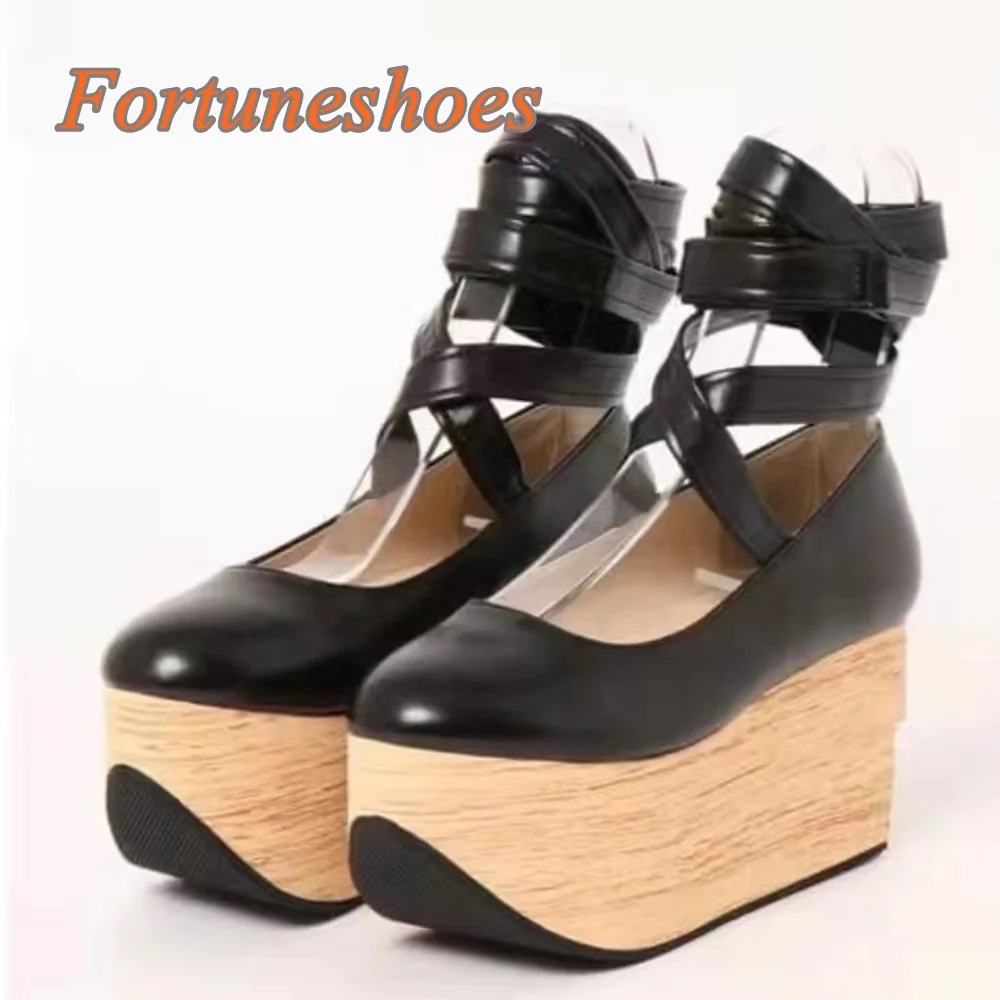 

One Word Belt Buckle Strap Pumps Height Increasing Solid Wedges Heel Women Pumps Casual Dress Sexy Platform Round Toe Pumps