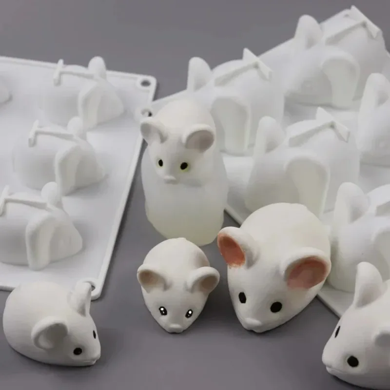 Mouse Shape 6-Cavity Silicone Mould For Mousse Cake Chocolate Fondant Candy Dessert Baking Tray DIY Kitchen Pastry Decor Tool