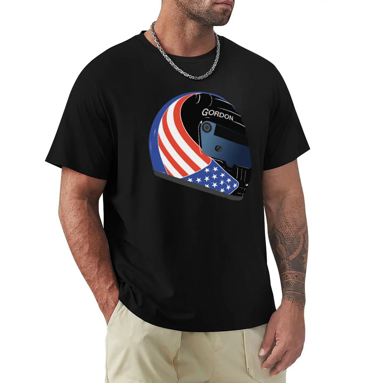 

All American Robby Gordon helmet T-Shirt Luxury man blacks mens graphic t-shirts big and tall