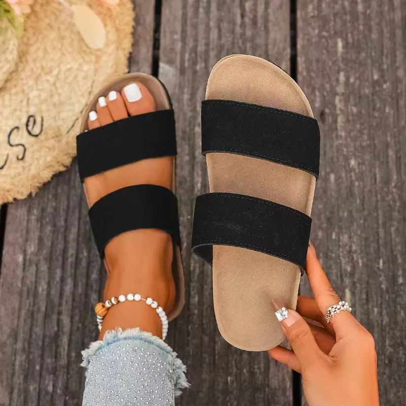 

Women's Cork Casual Slippers Summer Stylish Outdoor Non-slip Slippers Women's Classic Retro Comfortable Flat Women's Shoes