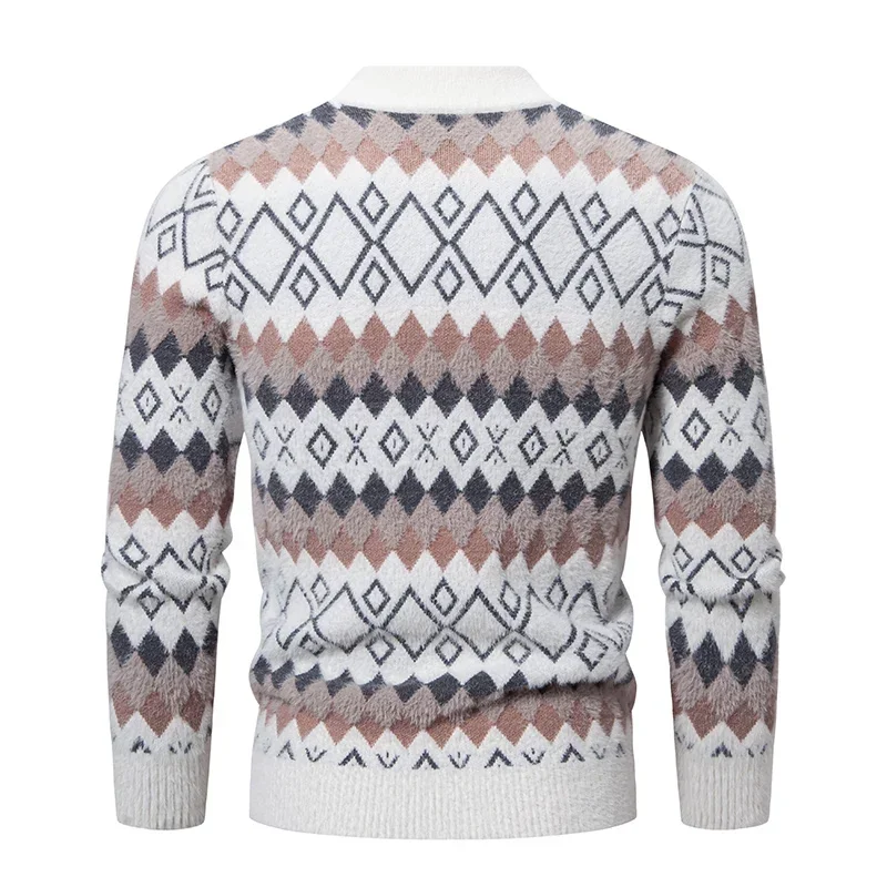 2024 Men's New Autumn and Winter Casual Warm  Sweater Knit Multicolor Trends Tops  Man Clothes