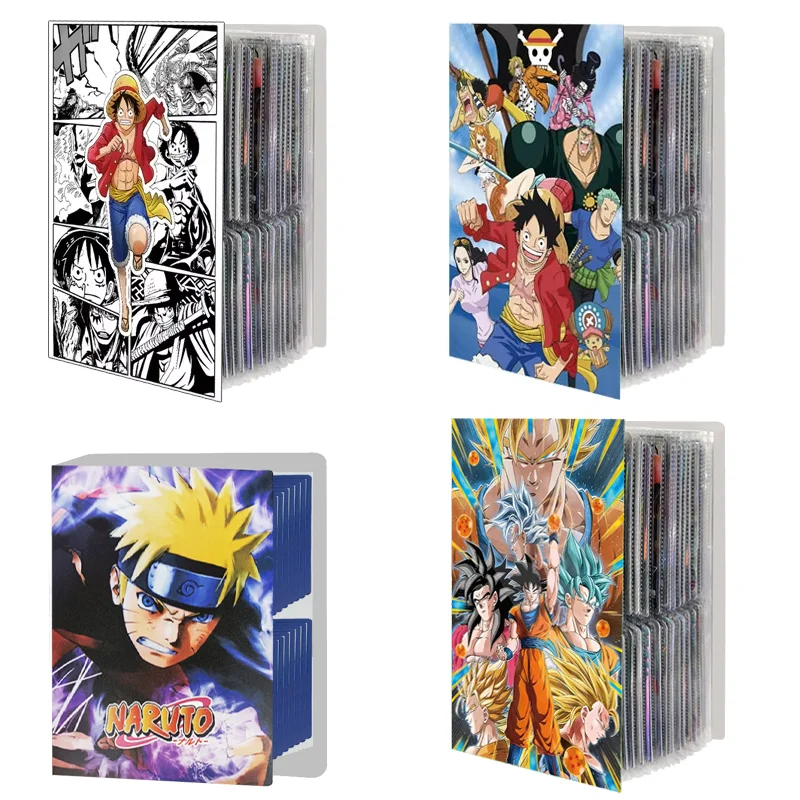 240 Uds. Álbum de tarjetas libro Naruto Dragon Ball ONE PIECE Demon Slayer Yu-Gi-Oh mapa porta cartas carpeta tarjetas cuaderno colección juguete