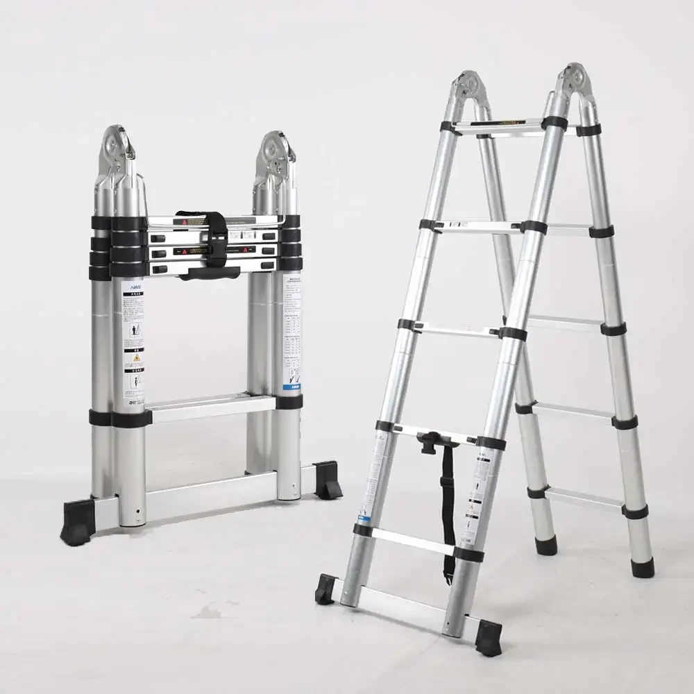 Cheap price  car roof ladders multi purpose safety extension double side portable aluminium step telescopic ladder