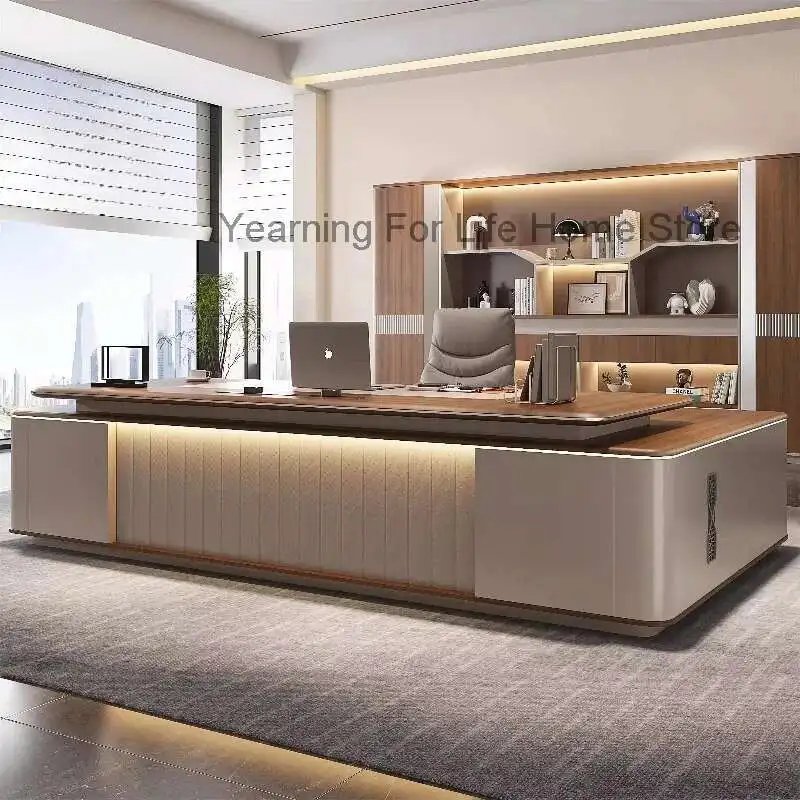 

Light Luxury Boss Table Office Chair Simple Modern Storage Drawers Accessories Desks Filing Cabinets Escritorio Home Furniture