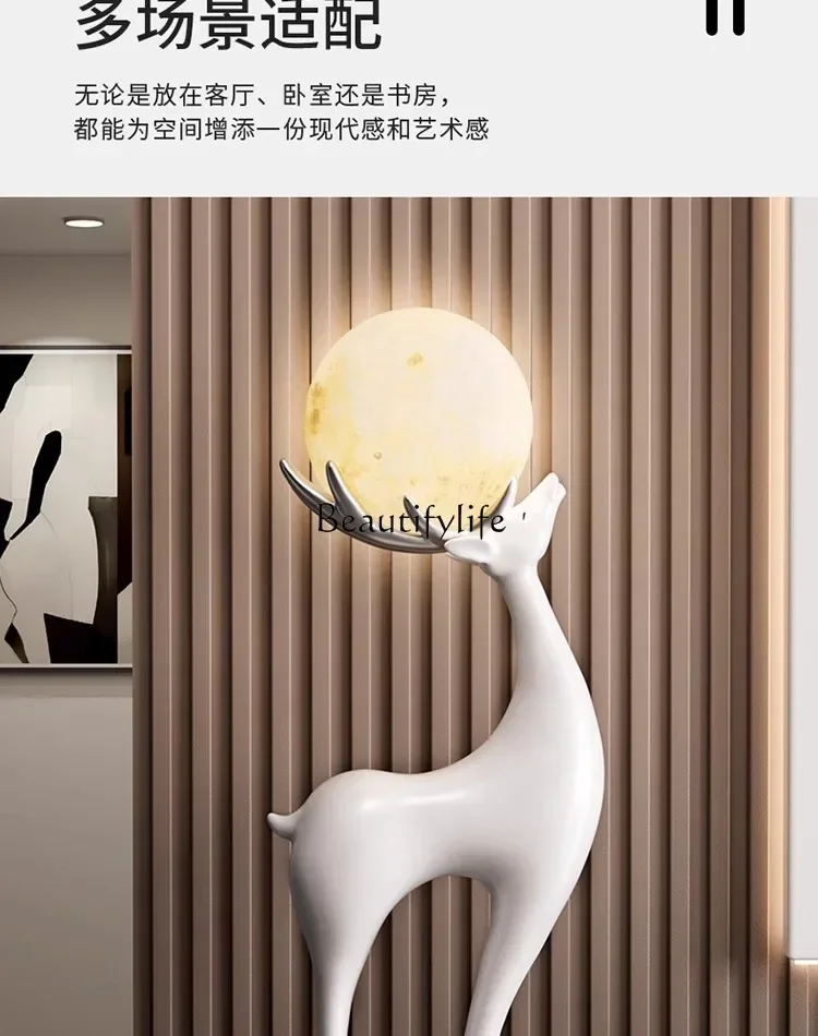 56l*Italian light luxury atmosphere luminous object lucky deer ornament housewarming gift