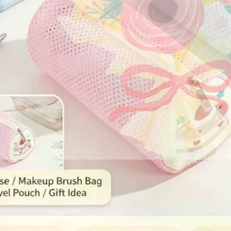 Transparent Mesh Pencil Case Creative Embroided Simple And Multifunctional School Student Stationery Box