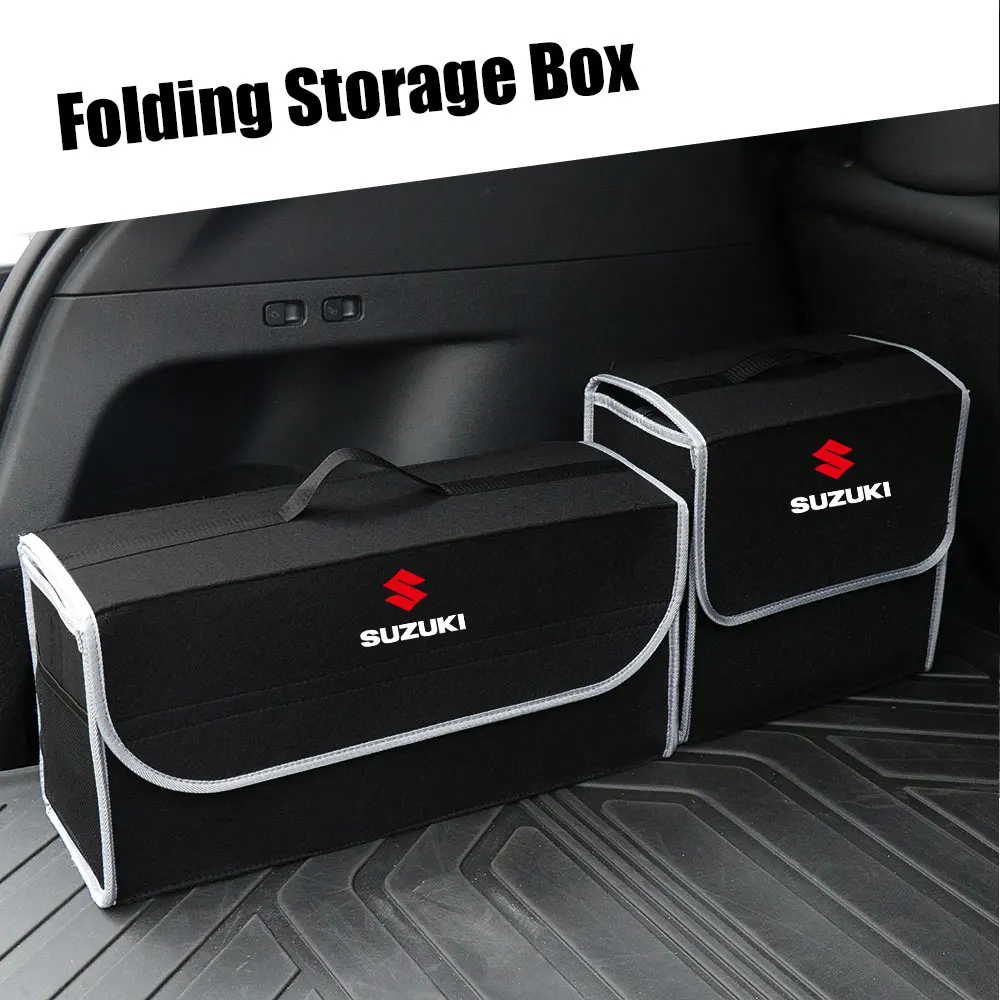 Caixa de armazenamento de porta-malas de carro, organizador dobrável de feltro, ferramentas para suzuki grand vitara swift ignis jimny samurai sx4, acessórios automotivos
