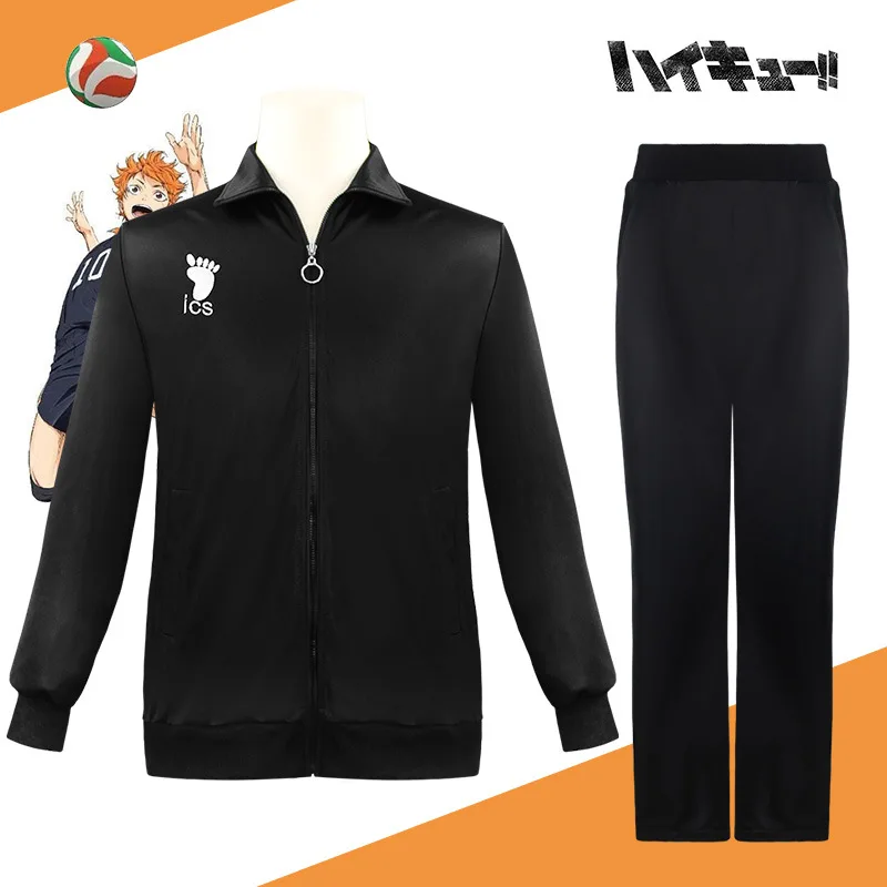 

Cosplay Haikyu Jacket Karasuno High School Volleyball Club Black Sportswear Uniform Anime Cos Costumes Coat Top XS-3XL 2026