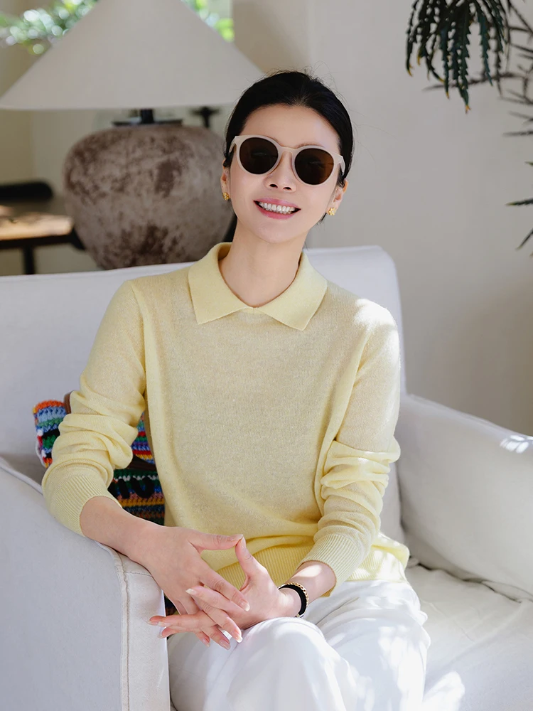 

VESSI Summer Light Oxygen Cashmere Linen Knitwear Casual Loose Fit Soft Long Sleeve Women's Top Breathable Comfortable