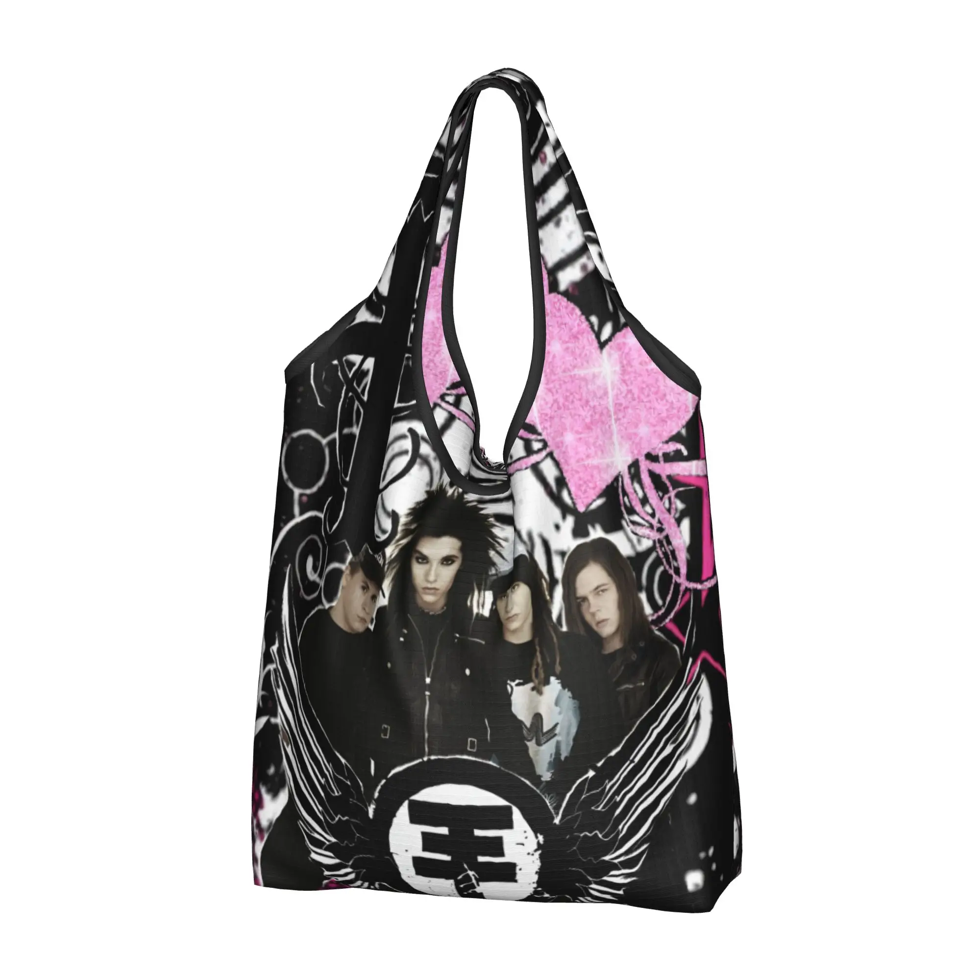 Fashion Hot Pop Rock Music T-Tokios H-Hotels Shopping Tote Bags Portable  Groceries Shoulder Shopper Bag