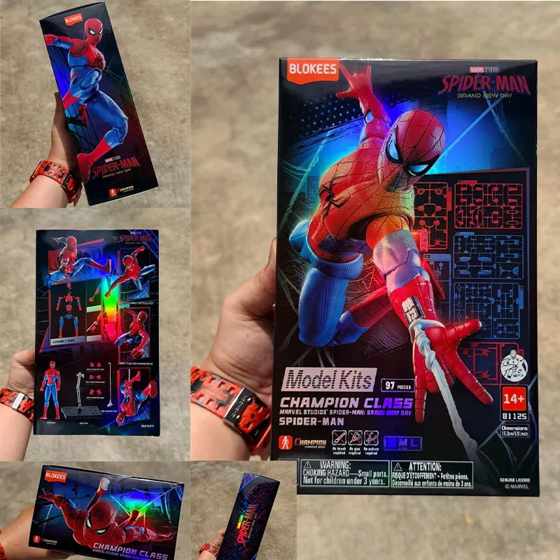 In Stock Blokees Spider-Man Champion Class Brand New Day spiderman Model Kit Spider Man Action Figure Collectible Gift Toys image 2