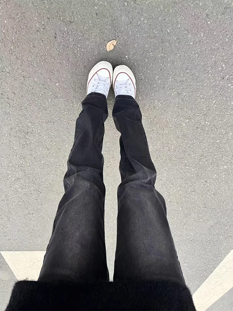 

Мужские джинсы с высокой талией в американском стиле ретро Vibe, узкие прямые джинсы, молодежные модные износостойкие прямые джинсы