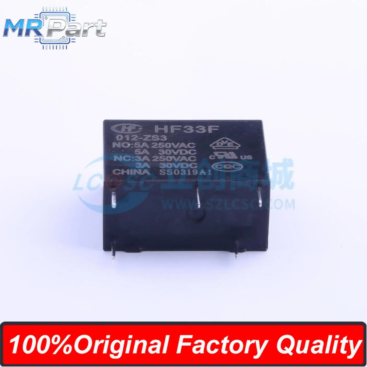 5 Pieces HF33F/012-ZS3 Medium Power 5A 250VAC Relay 12VDC Group Conversion 1C Single Pole Double Throw 5 Pins
