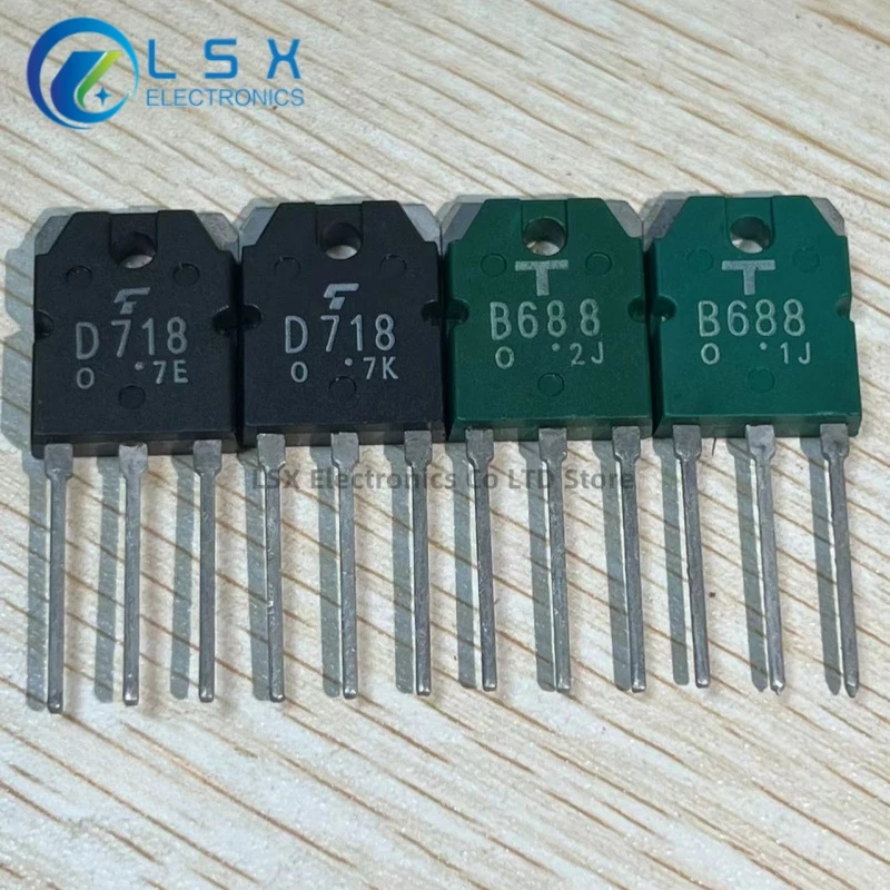 5Pairs/10Pairs/20PCS/Lot 2SB688 B688 688 2SD718 D718 718 TO-3P 8A 120V Silicon NPN PNP Power Transistor New Original Import