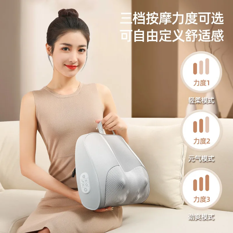 Cervical Massage Pillow Shoulder Waist Heating Pillow Kneading Hot Compress Household Multi-function 6-button Charging Model