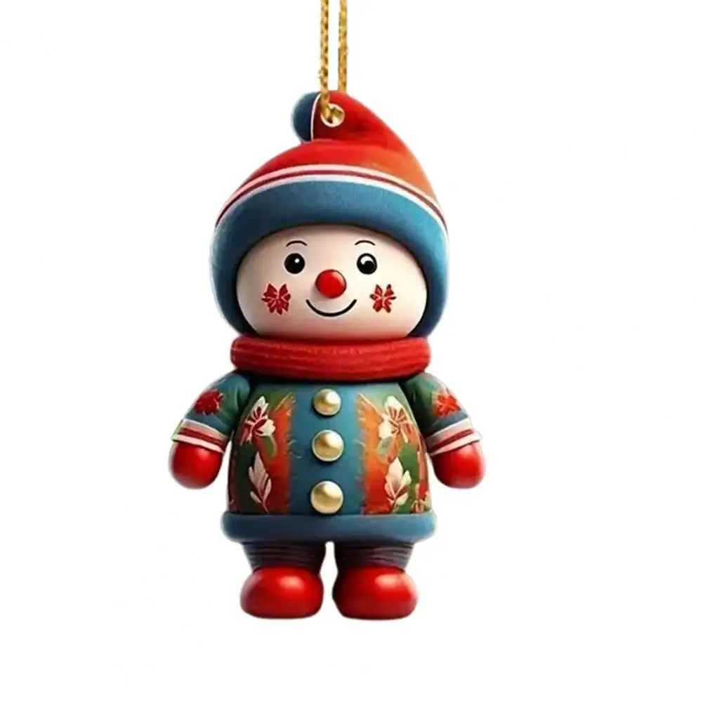 Fine Workmanship Ornaments Colorful Cartoon Christmas Ornaments for Festive Home Decor Acrylic Dwarf Tree Pendant for Xmas