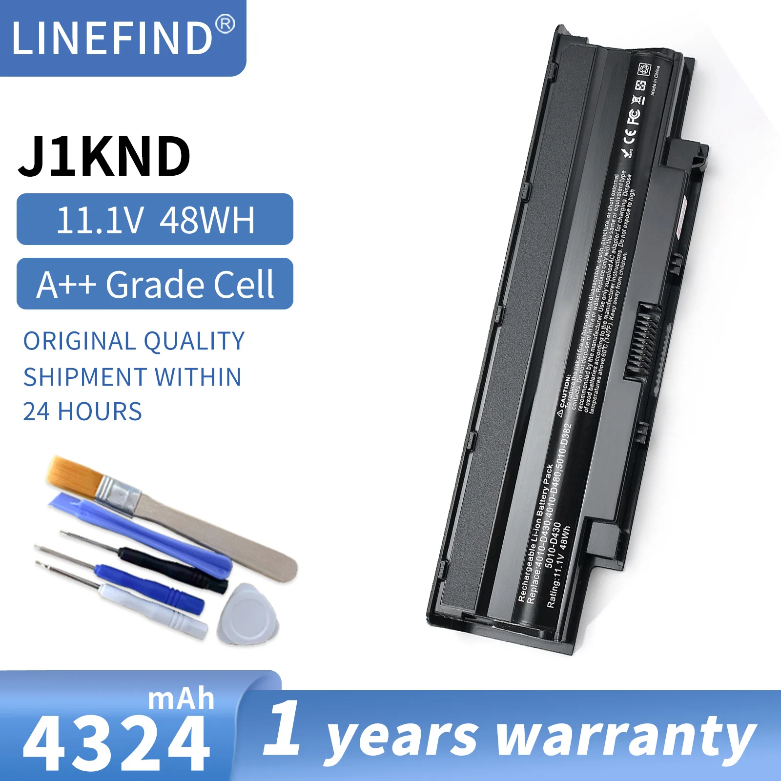 

J1KND Laptop Battery for DELL Inspiron N4010 N3010 N3110 N4050 N4110 N5010 N5010D N5110 N7010 N7110