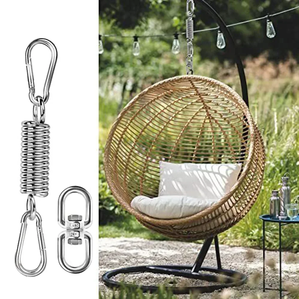 304 Stainless Steel Swing Sandbag Suspension Set Suspension Chair Cushion Spring Home Furniture Silver