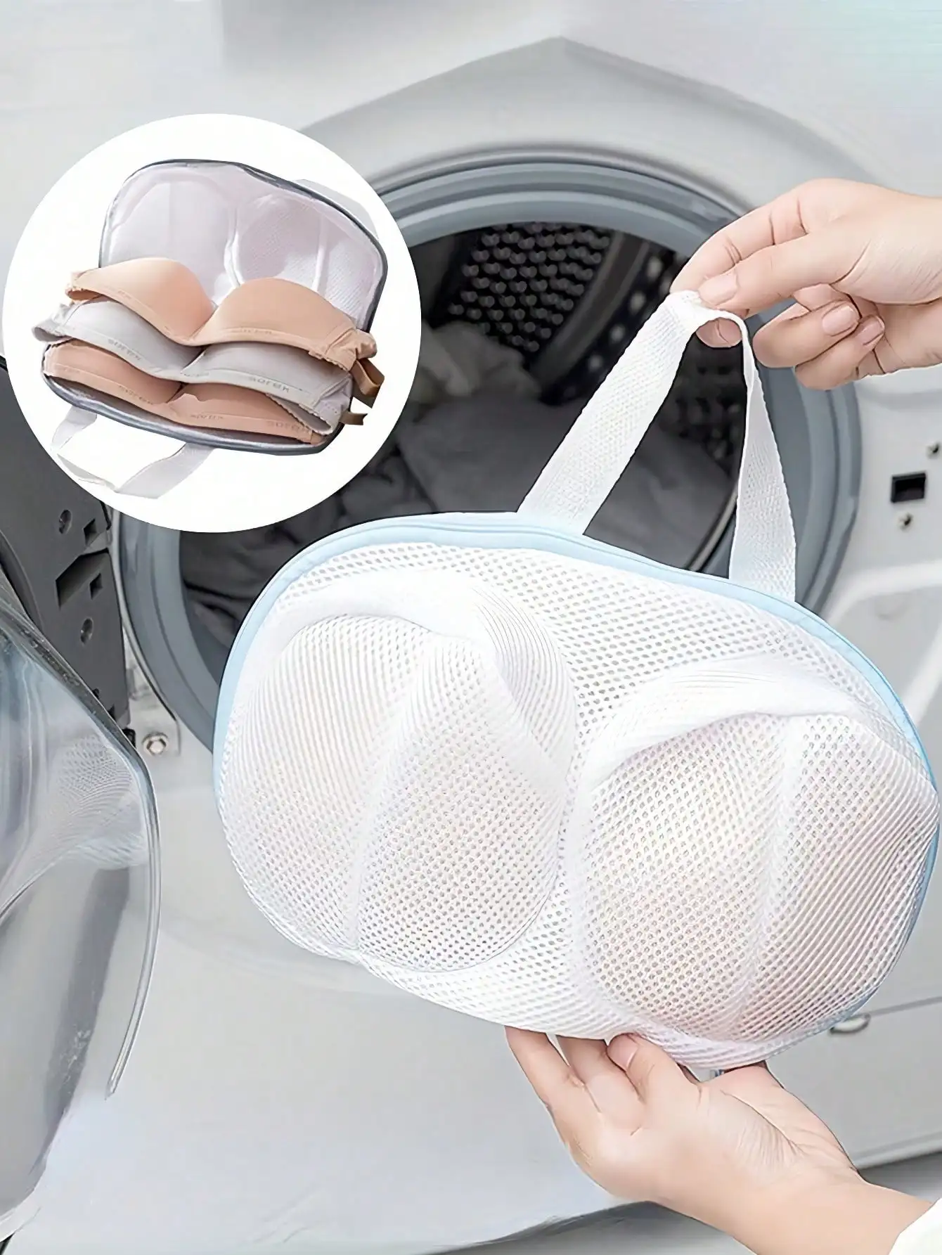 Handheld Home Use Bra Washing Bag Thickened Coarse Mesh Bag for Washing Machine Anti-Deformation Underwear Care Bag Durable image 2
