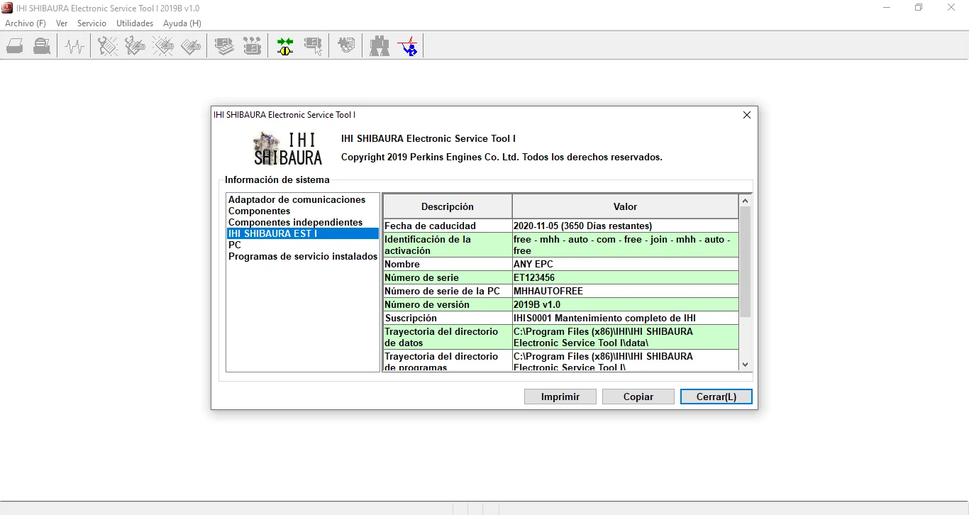 AutoCD IHI SHIBAURA Electronic Service Tool 2019B+keygen