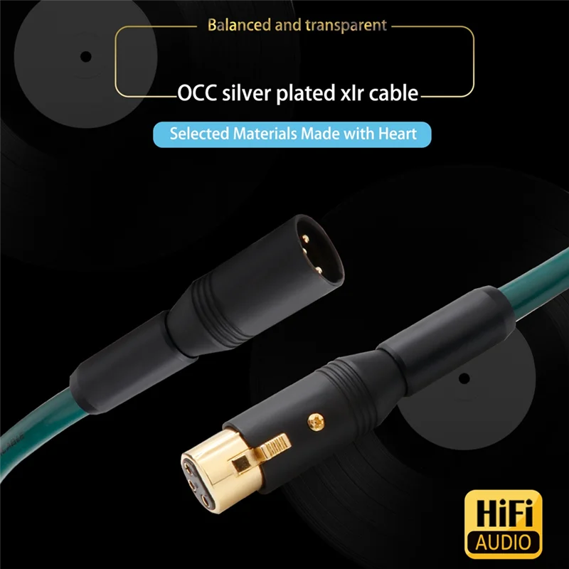 

FA-220 Monocrystalline Copper Audiophile XLR Balanced Cable HIFI Audio Signal Cable Stereo Connection Cable 1.5M-ABJU