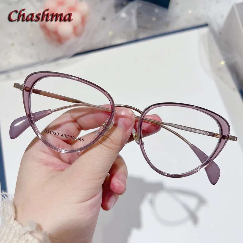 

Chashma Women Optical Prescription Glass Transparent Frame Reading Eyeglasses Cat Eye RX Lenses Eyewear Spectacles for Female