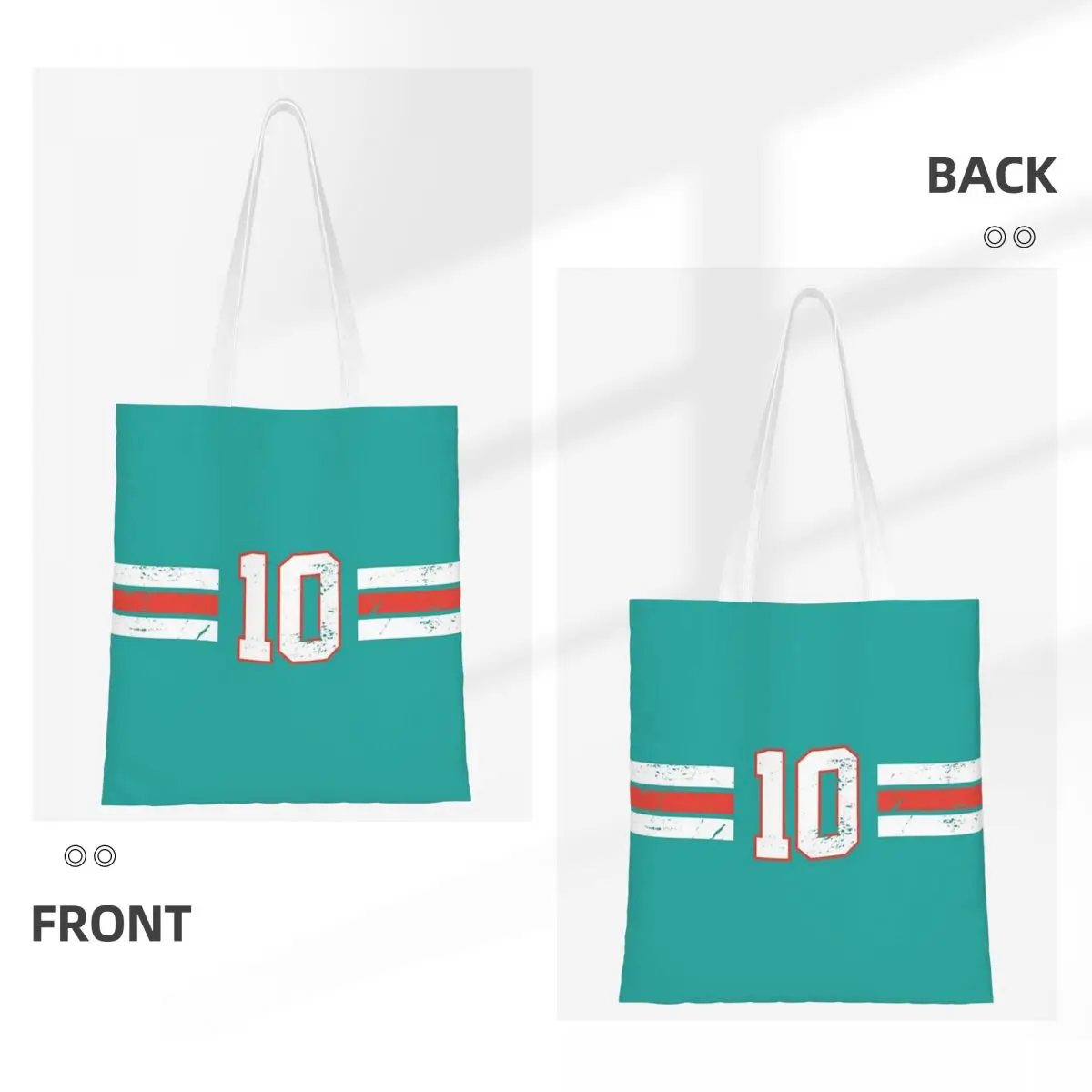 Tyreek 10 Dolphins Tyreek Hill أكياس التسوق القابلة لإعادة الاستخدام قماش حمل حقيبة المرأة حقيبة كتف حقيبة يد للسفر