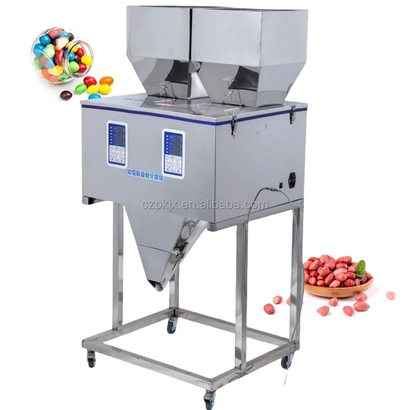 Multi-functional 20-999g dry powder particle weighing filling dispenser for nuts seeds beans grain food bag packing machine