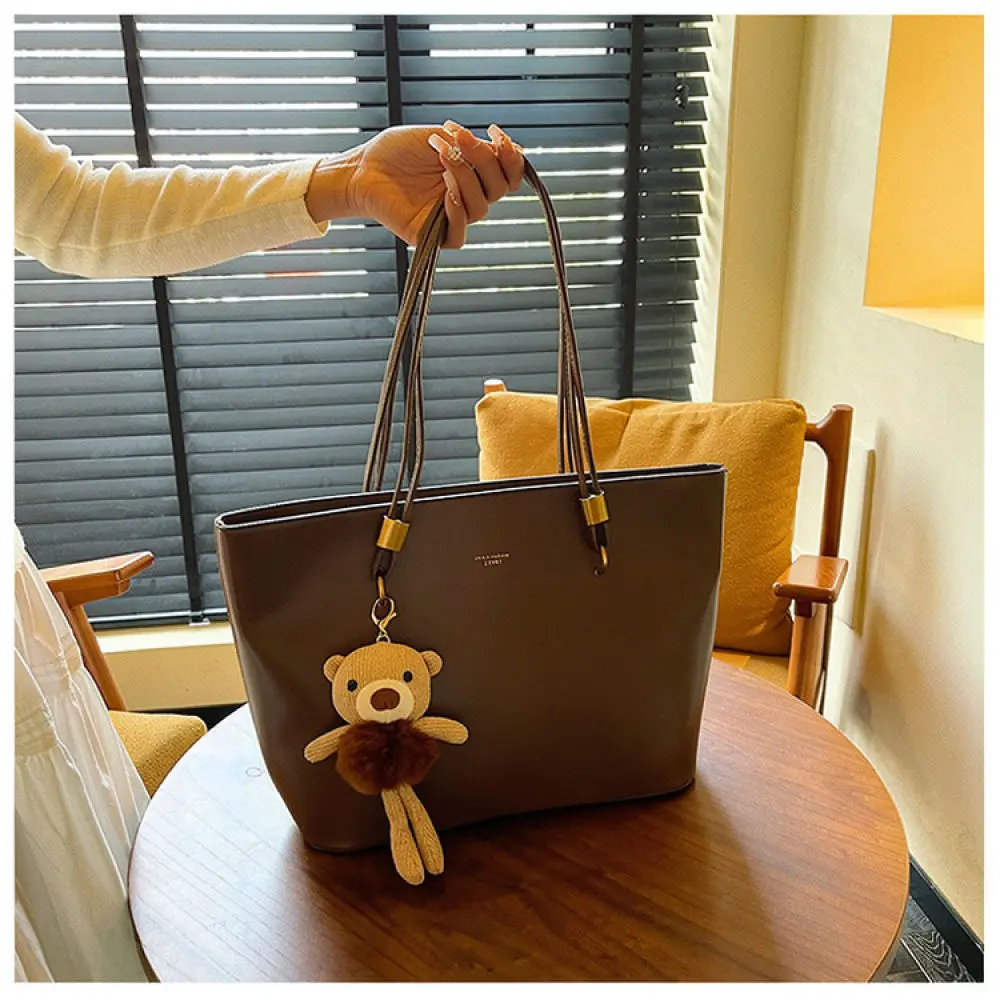 Fashion Large Tote Bag Women Soft Leather Handbag Casual Underarm Bag Minimalist Commuter Daily Office Work Simple Purse