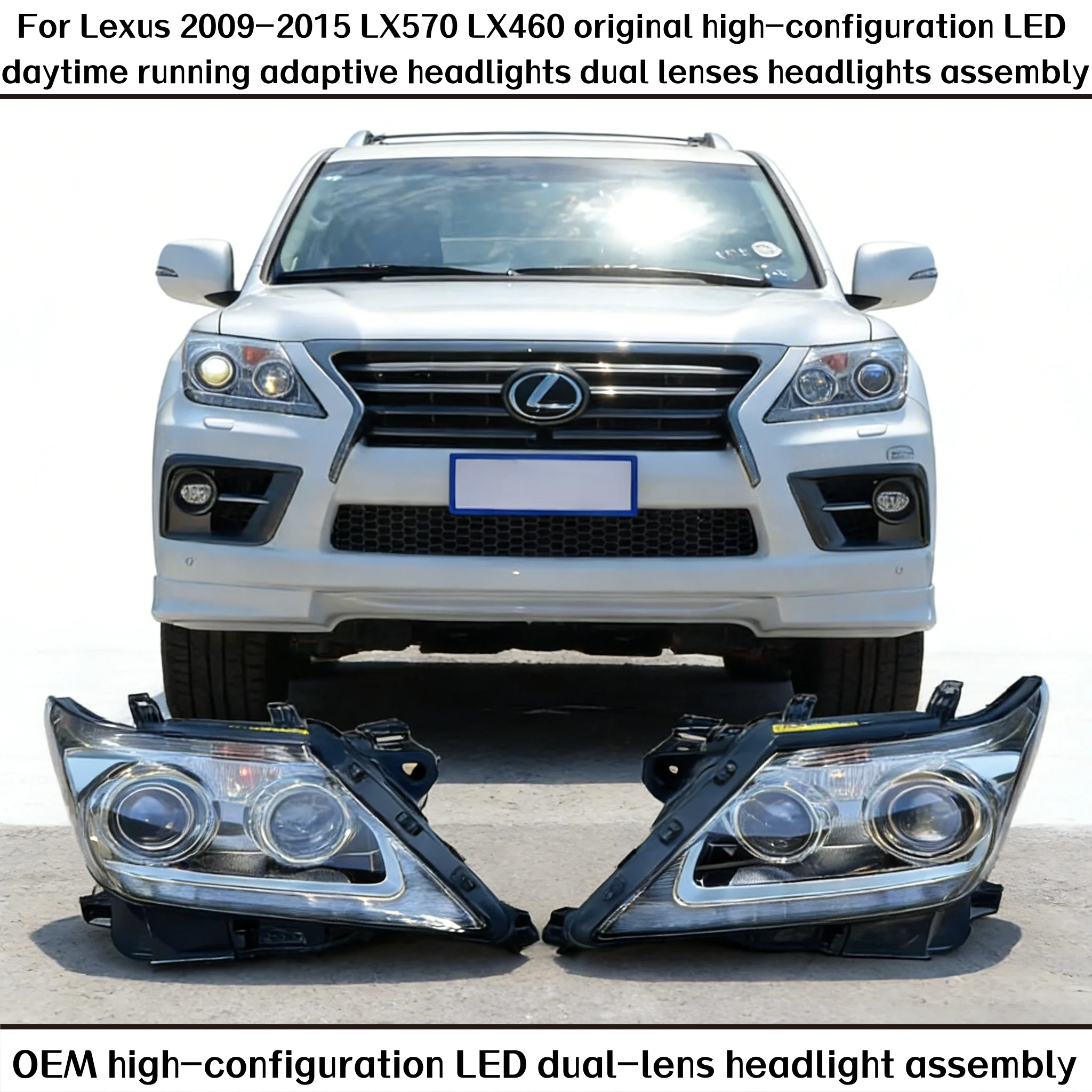 

For Lexus2009-2015 LX570 LX460 Original High-configuration LED Daytime Running Adaptive Headlight Dual Lenses Headlight Assembly