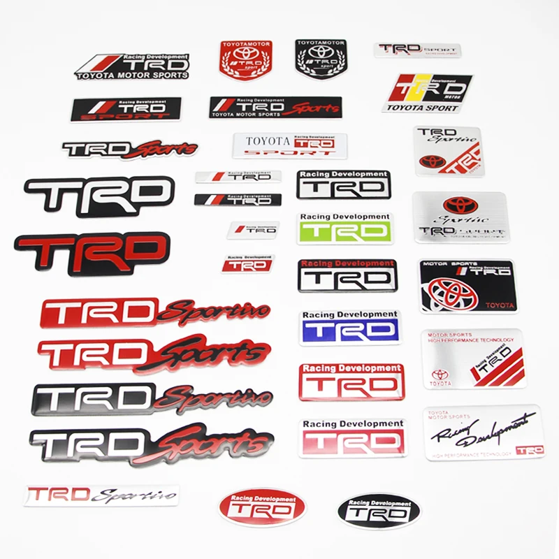 ثلاثية الأبعاد سيارة الألومنيوم ملصق شعار شارة الشارات اكسسوارات لتويوتا كورولا يارس Aygo بريوس CHR كامري أوريس أفينسيس كروزر TRD #1