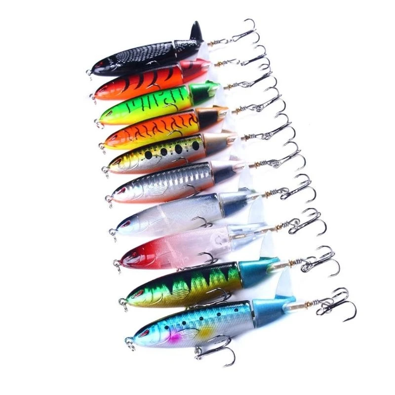 

31kc 10pcs Propeller rowting жесткие приманки Fish Hook Propeller Baits мягкие вращающиеся хвост искусственные приманки твердая