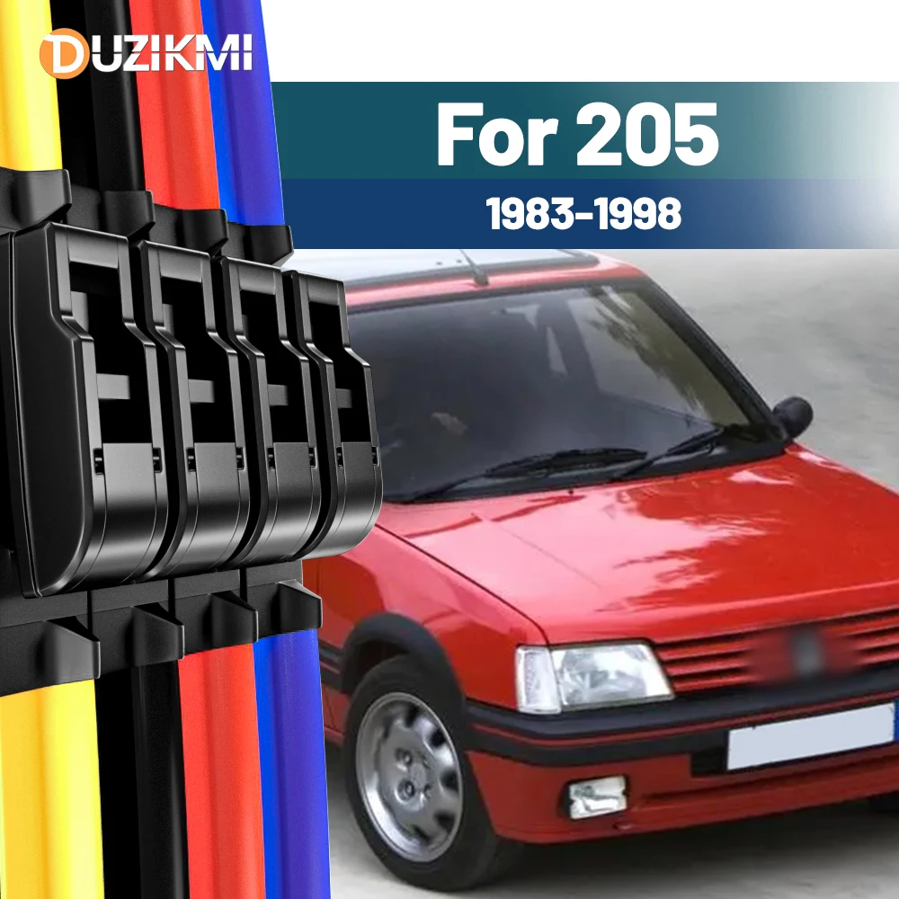 Für Peugeot 205 1983–1998 1984 1995 1996 1997 2 Stück Frontscheibe Scheibenwischerblätter Rot Blau