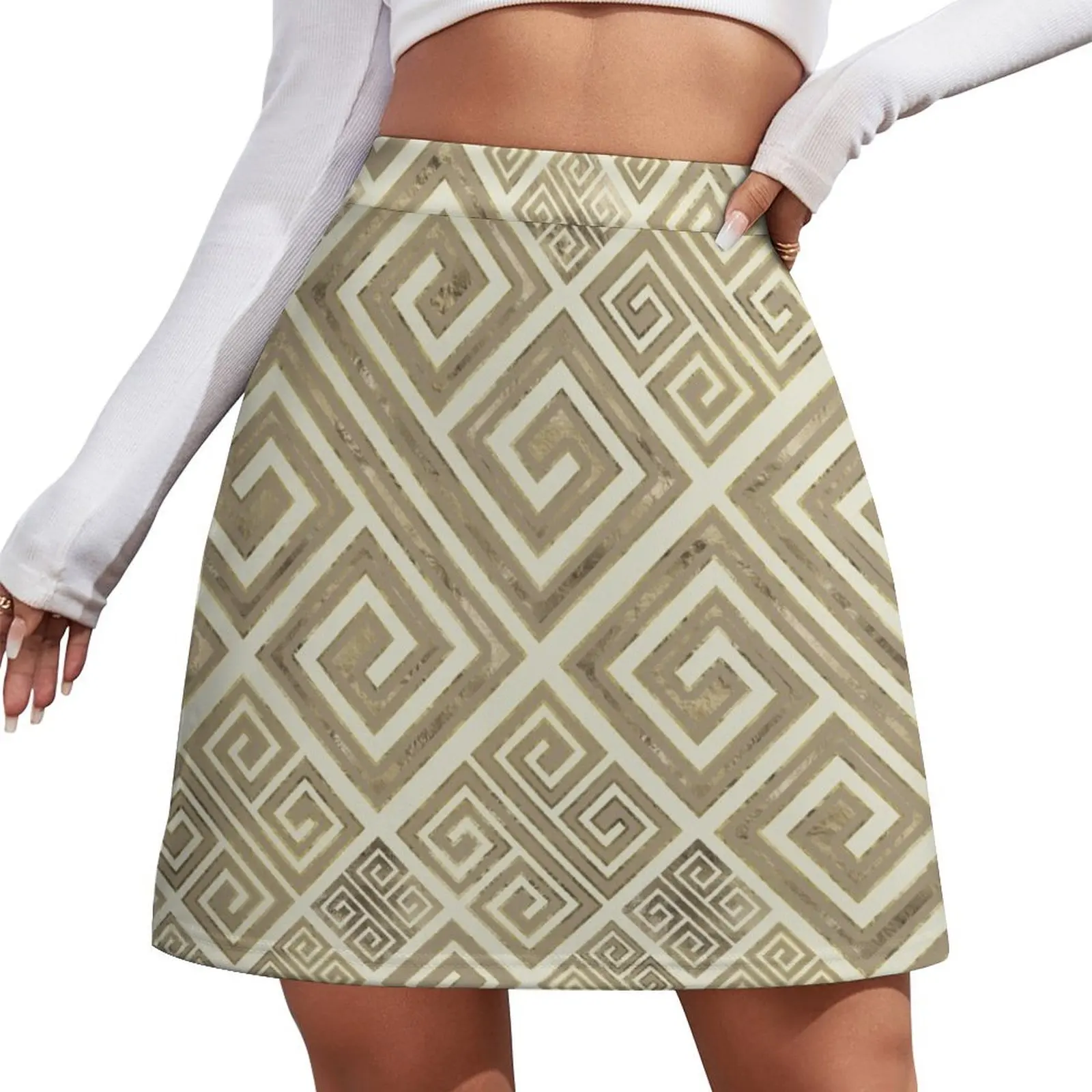 

Greek Meander Pattern - Greek Key Ornament Mini Skirt women's skirt 2025 trend skirt skorts for women