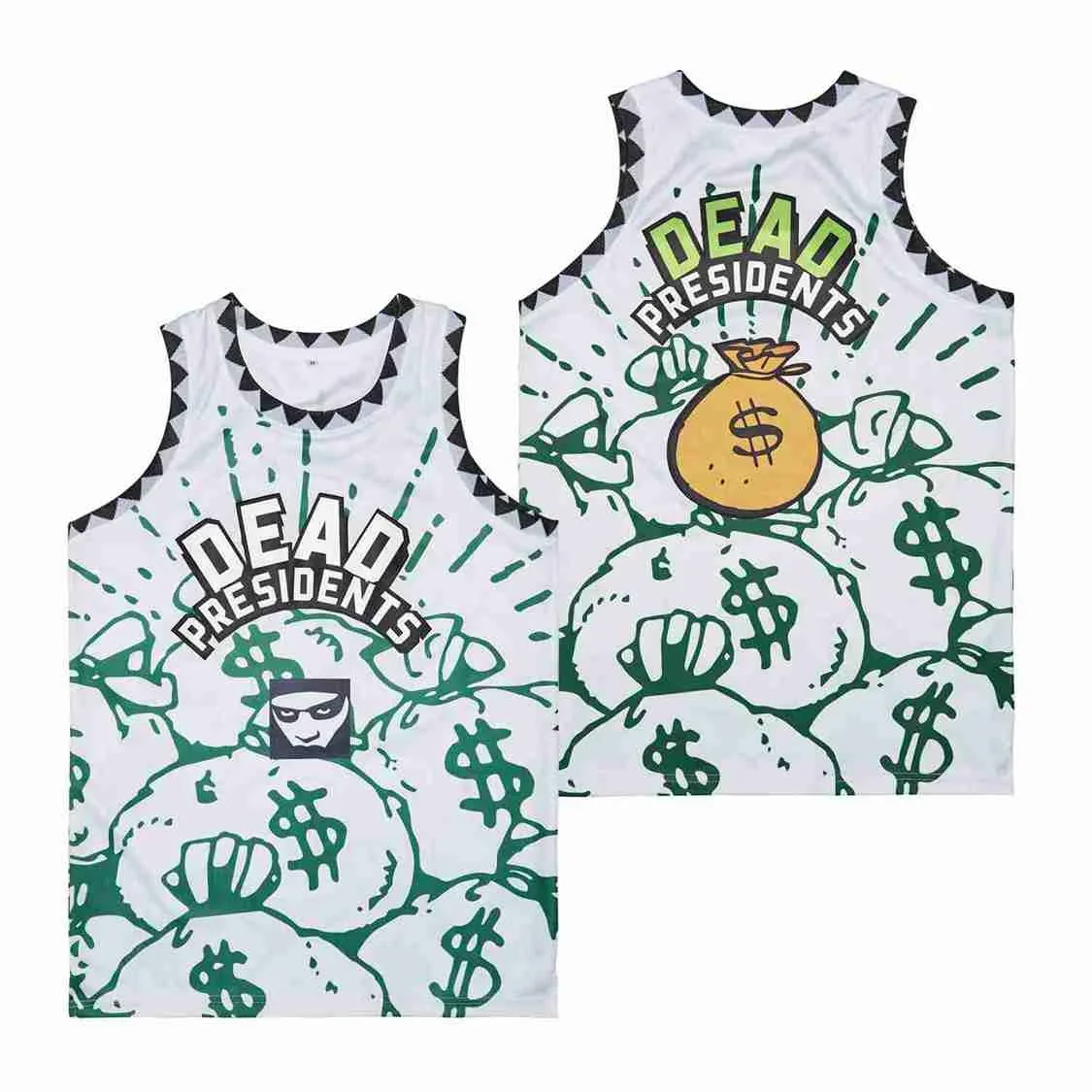 Basketball Jerseys DEAD PRESIDENTS CONSPIRACY Jersey Sewing Embroidery High-Quality Outdoor Sports Green White Black 2023 New