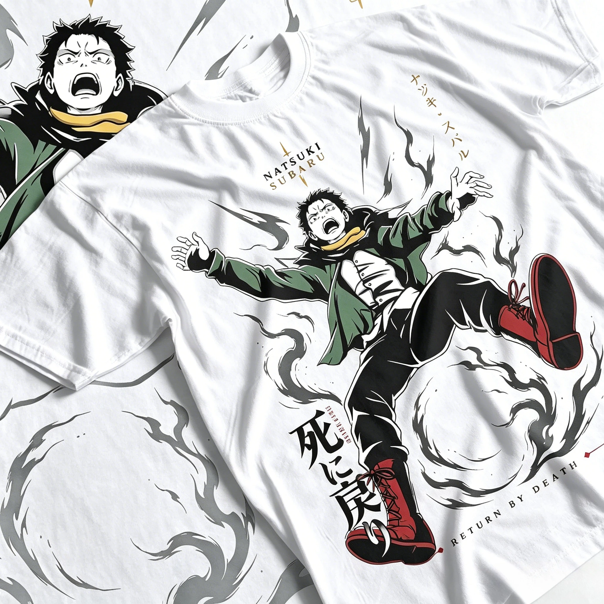 Re:Zero Natsuki Subaru Graphic Tshirt Unisex Anime Streetwear Return By Death Print Casual Cotton Oversized O Neck Tee