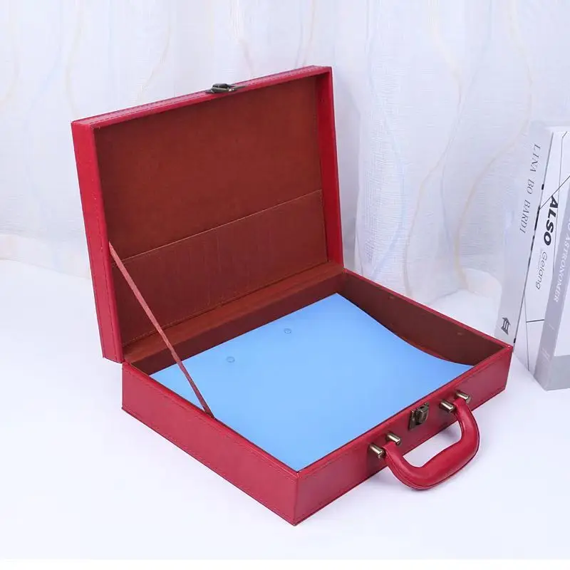Delivery Spot Case Leather Toolbox Property Contract Key Box Large Capacity Briefcase  Household Storage Box