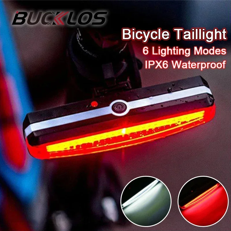 Resaltar la luz trasera de la bicicleta COB USB recargable lámpara trasera de bicicleta impermeable conducción de montaña ciclismo luz trasera linterna piezas de bicicleta