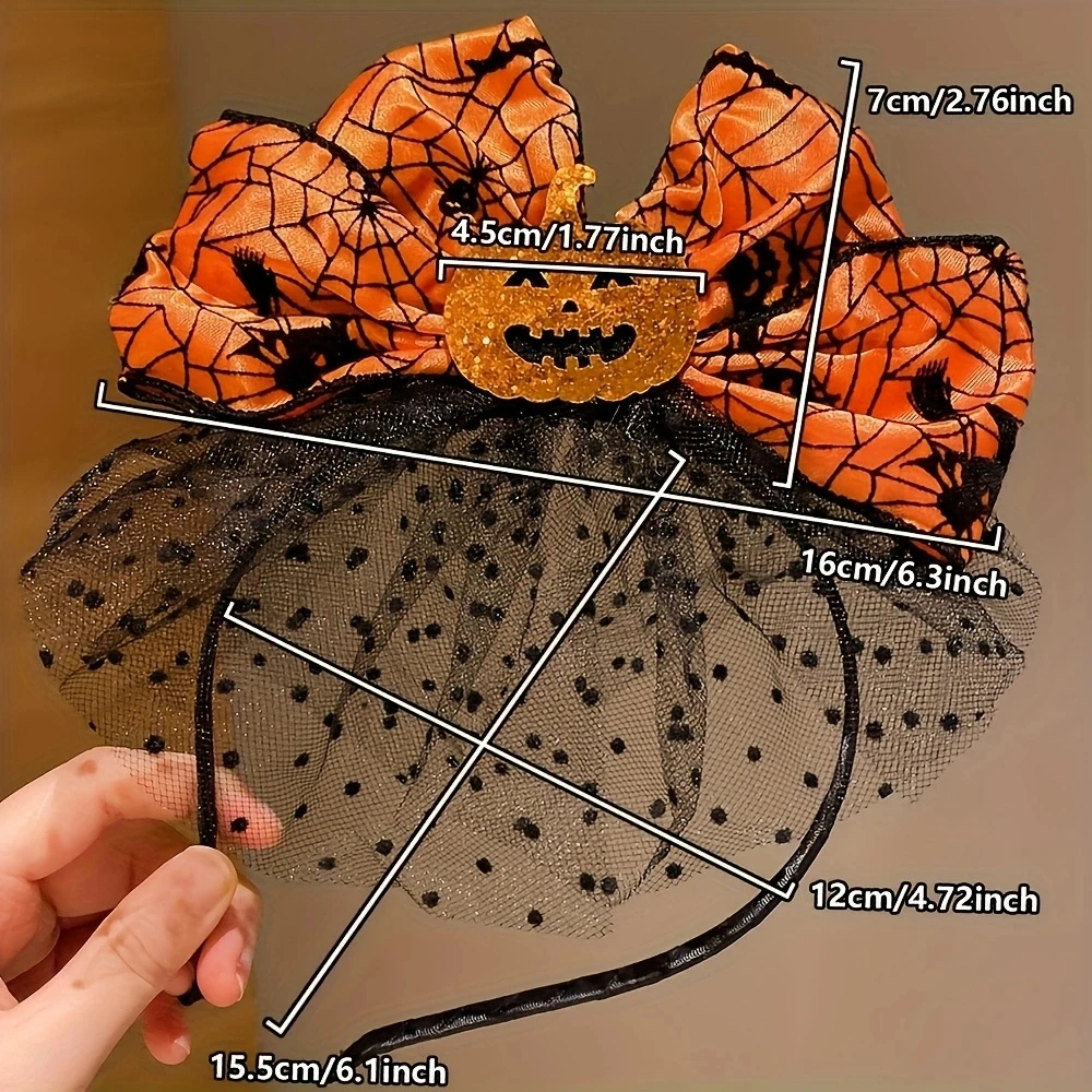 Fashionable Halloween Elements Pumpkin Hairband Single Piece Multi-Color Cute Girls Halloween Gift - Image 5