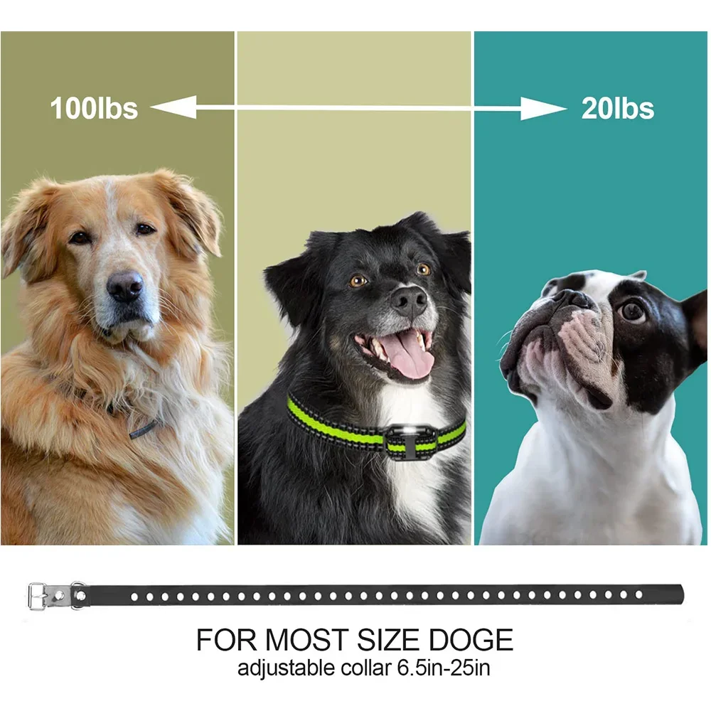 800m Electric Dog Training Collar Detachable Bark Rechargeable Anti Barking Shock Vibration Reflective Collar for All Dogs Pet - view 6