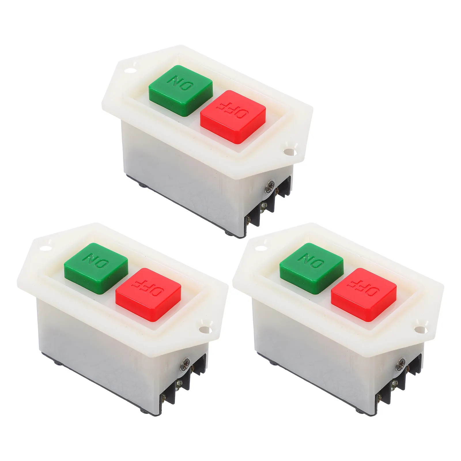 3Pcs Heavy Duty Safety Push Button Switch Bench Drill Flush Mount Electric Start Stop Control Grinder Machine Start Button