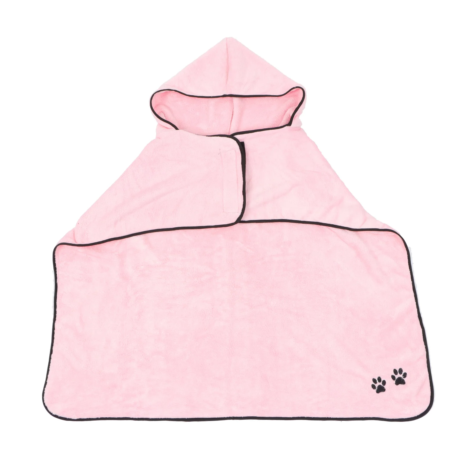 

Pet Bathrobe Thickened Coral Fleece Warm Absorbent Quick Drying Wearable Puppy Bathing Towel Perfect Pet Bath Use Cold Weather
