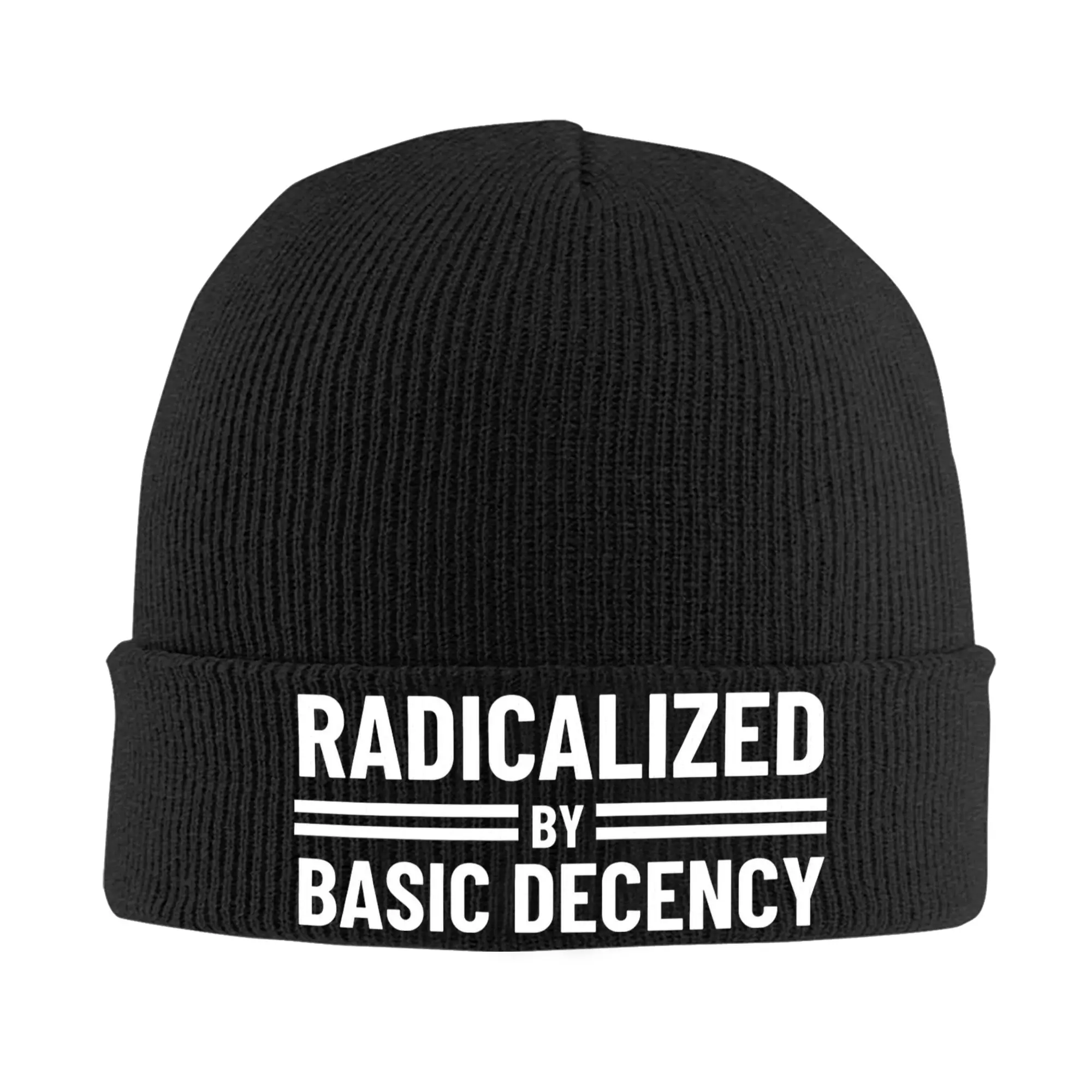 Radicalized by Basic Decency Knitted Caps Women's Men's Beanie Winter Hats Acrylic Peace Hip Hop Melon Cap ,