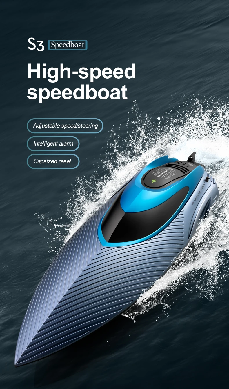 Bateau RC VOLANTEXRC – Haute Vitesse 20 MPH, 2 Batteries, LED, étanche – Pour Piscine/lac