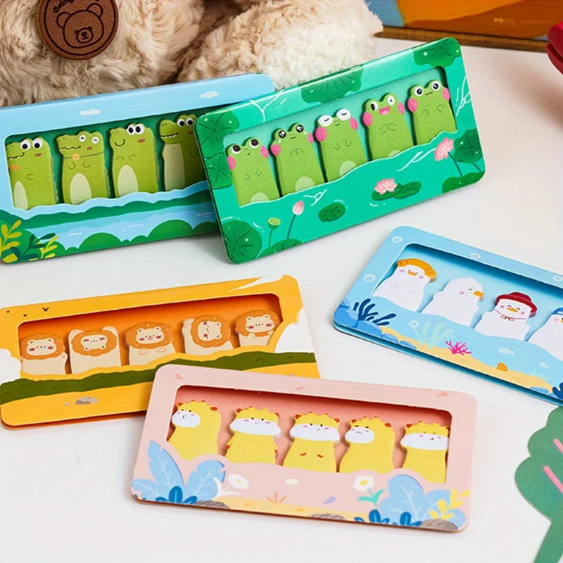 Kawaii Die-cut Animal Divider Sticky Notes, Decorative Book Page Flag Tabs for Student Planner Journal